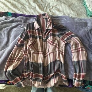 Lucky Brand Plaid Button-Up Shirt - Pink and Gray